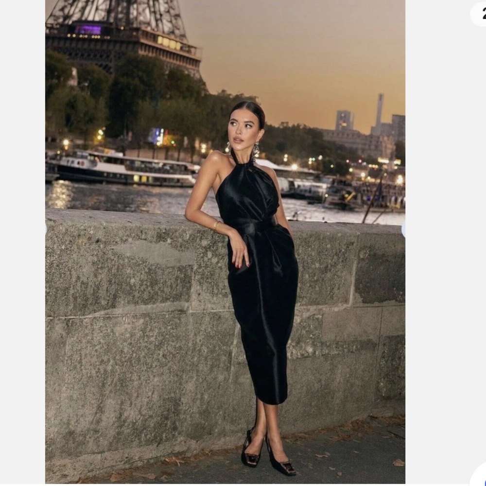 ZARA TAFFETA HALTER DRESS LIMITED EDITION